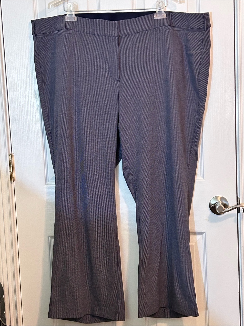 Lane Bryant Plus 28R Navy Micro Dot Stretch Career Dress Pants